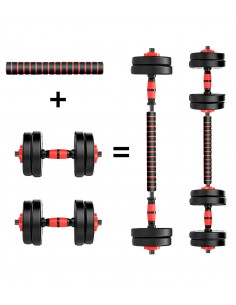 Juego de mancuernas con barra 2